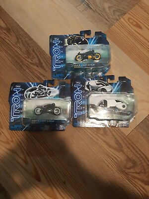 #ad Disney Tron Legacy Light Cycle Lot Of 3 CLUS SAMS HEVIN FLYNNS New in Package $75.00