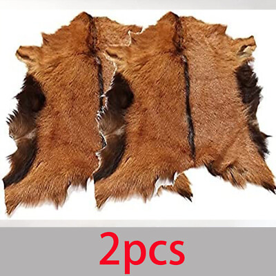 #ad 2X Real Antelope Goatskin Pelts Hide Sheepskin Leather Craft Clothing Accessorie $34.19