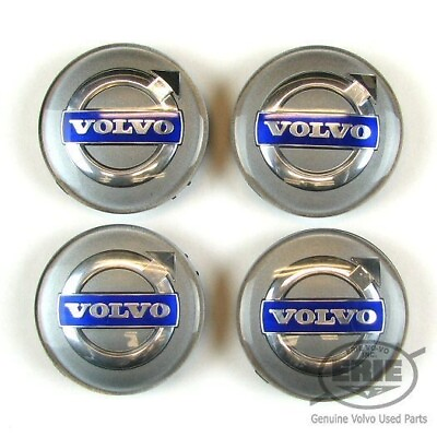 #ad 4 OEM Volvo Silver Center Hub Caps for S60 V70 XC70 S80 XC90 C70 S40 V50 C30 $22.95