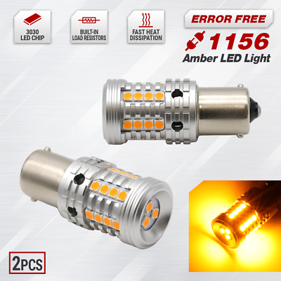 #ad 1156 Amber Yellow Turn Signal Parking Light Bulbs Error Free Bright LED $21.00