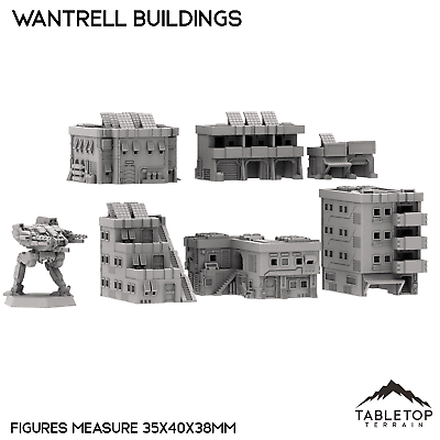 #ad Mecha City Wantrell Buildings Compatible with Battletech Mech Terrain $22.99