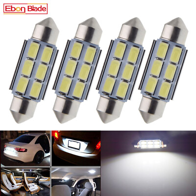 #ad 4 x 36mm Festoon LED Canbus Car Interior Dome Map License Plate Door Trunk Light AU $6.35