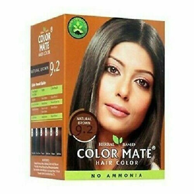 #ad 10 x Color Mate Hair NATURAL BROWN 9.2 Herbal Base Hair color 15gm $12.46