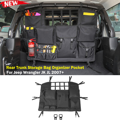 #ad Rear Trunk Storage Bag Organizer Pocket For Jeep Wrangler JK JL 07 4Door Black $55.99
