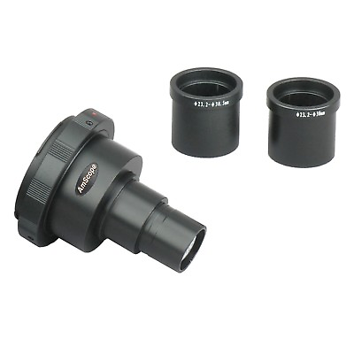#ad AmScope Canon SLR DSLR Camera Microscope Adapter 2X Magnification w 2 Adapters $129.99