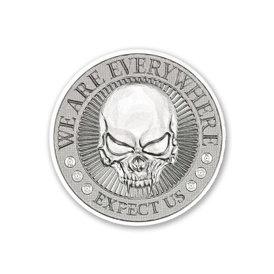 #ad 1 1 oz .999 Silver Round Duce Four Skull Intaglio Mint BU $41.75