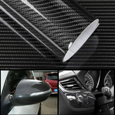 Auto Accessories Carbon Glossy 7D Fiber Vinyl Car Film Interior Wrap Stickers US $9.49