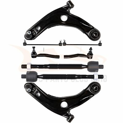 #ad 8pcs For 2007 2008 Toyota Yaris Suspension Front Control Arms Tie Rods Sway Bars $73.04