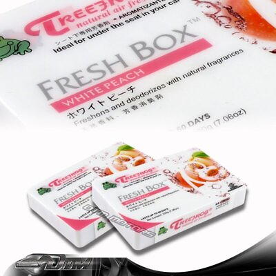 #ad 2 PACK TreeFrog Natural Xtreme Fresh Box Car Air Freshener JDM D White Peach $17.99