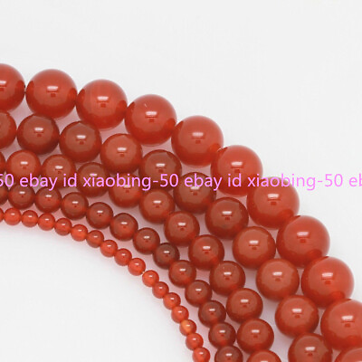 #ad Red Agate 6mm 8mm 10mm Gemstone Round Loose Beads 15quot; Strand $4.00