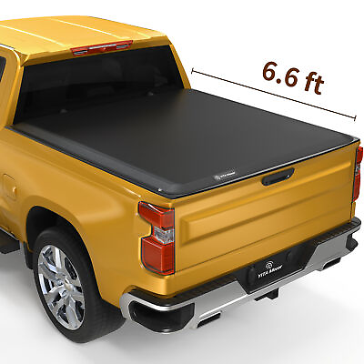 #ad 6.6 ft Bed Tonneau Cover Soft Roll up for 19 24 Chevy Silverado GMC Sierra 1500 $120.99