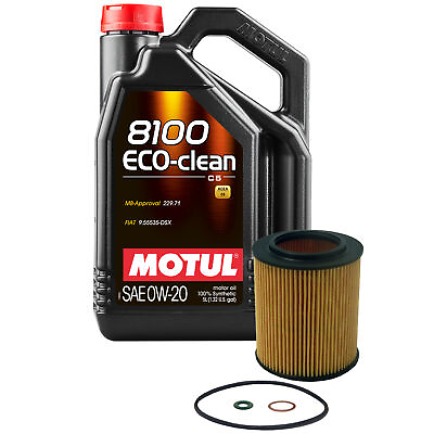 #ad 5L Motul 8100 ECO CLEAN 0W 20 Wix Filter Motor Oil Change Kit For BMW LL 17 FE $65.95