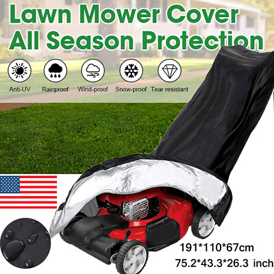 #ad Waterproof Lawn Mower Cover Heavy Duty UV Protector Push Mower Universal Cover $11.96