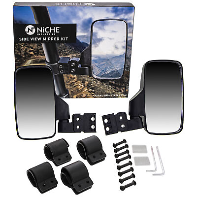 #ad NICHE Side View Mirror Set for Polaris Ranger RZR XP 570 700 800 900 1000 Black $17.95