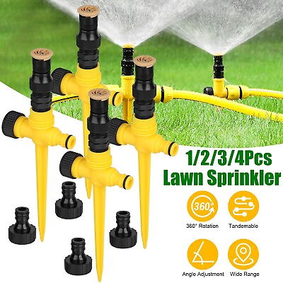 #ad 1 4x 360° Garden Lawn Sprinkler System Automatic Grass Watering Spray Irrigation $7.98