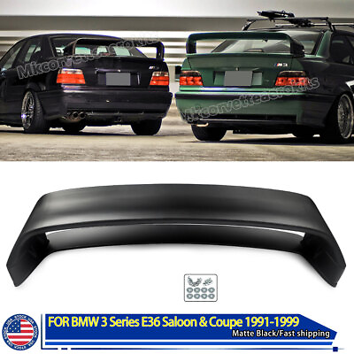 #ad For 92 98 BMW 3 Series E36 M3 LTW High GT Style Rear Trunk MATTE Spoiler Wing $119.66