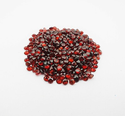 #ad Natural Garnet Round Cut Loose Gemstone Lot 100 Pcs 3 MM $19.99