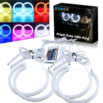 #ad 4x RGB Cotton LED Angel Eyes Lamp Halo Ring Car Headlight Fit BMW E36 E39 E46 $49.97