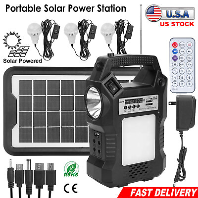 #ad 2022 Solar Power Station Portable Power Bank Outdoor Travel Camping PowerLight $41.99