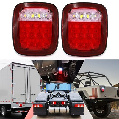 #ad 2x Stop Turn Tail Brake Backup 16 LED Marker Light for Trailer Jeep Semi Truck $499.99