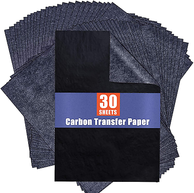 #ad PSLER Carbon Paper for Tracing Graphite Transfer Paper 30 Pcs Black Graphite P $7.69