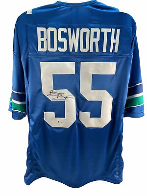 #ad Brian Bosworth Autograph Seattle Seahawks Custom Jersey Signed BAS COA $149.99