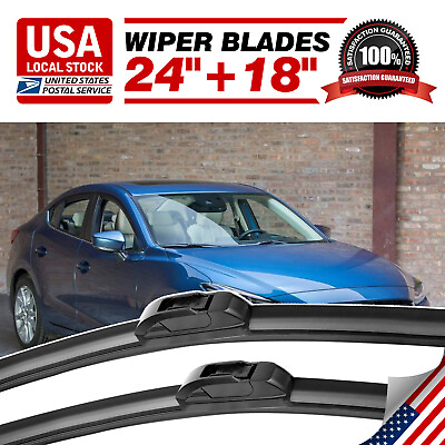 #ad 2PCS BEAM Windshield Wiper Blades Size 24quot; amp; 18quot; Front Left amp; Right All Season $13.15
