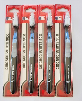 #ad Set Of Four 4 Chicago White Sox Adult Soft Toothbrush MLB Baseball Licensed $11.99