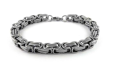 #ad Men#x27;s Stainless Steel 8MM Silver Mechanic Byzantine Bracelet Link Chain 8.5quot; $10.99