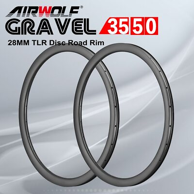 #ad 1Pair 700C Gravel Road Bike Carbon Rims Bicycle Wheel Tubeless Disc 24 24Holes $299.00