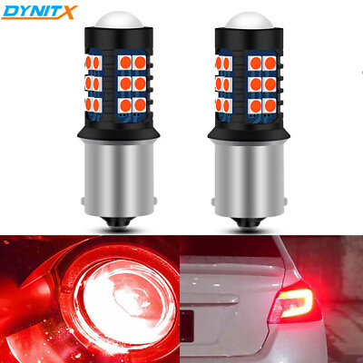 #ad 2 Pack 7506 1156 BA15S LED Brake Stop Tail Light Bulbs Pure Ultra Bright Red $14.89
