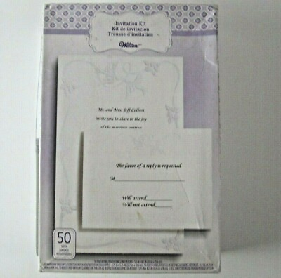 #ad Wilton Wedding Invitation Kit 50 Invitations and Reply Cards Print your own $16.11