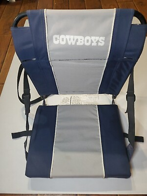 #ad Dallas Cowboys Stadium Seat Foldable Padded Backrest Bench Strap Pockets NFL $42.99