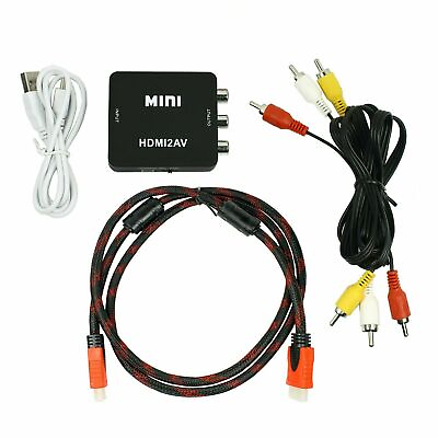 #ad Mini HDMI to Composite CVBS RCA AV Video Converter Adapter 1080p with Cables $15.39