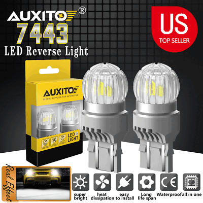 #ad 2X White 7443 7440 SMD LED Light Bulbs Tail Brake Stop Backup Reverse T20 7441 $11.95