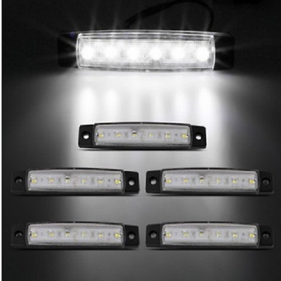 #ad Amber 12V 6 LED Side Marker Indicators Light Signal Sidelamp Car Truck Boat Bus $5.64