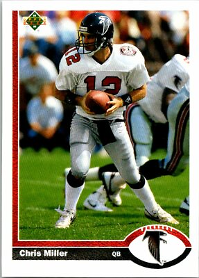 #ad Chris Miller 1991 Upper Deck #193 Atlanta Flacons Football Card $1.79