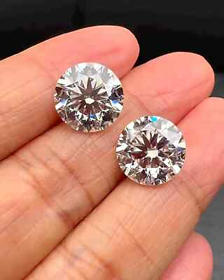 #ad Natural Diamond 2pc white colour round Cut VVS1 Loose Gemstone $96.00