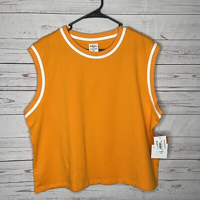 #ad Sports Illustrated Sweater Womens 1X 2X Round Neck Sleeveless Tank Top orange $2.50