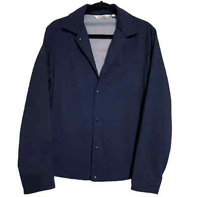 #ad Peter Millar Spring Soft Front Snap Golf Shirt Jacket Navy Blue Men#x27;s Small $65.00