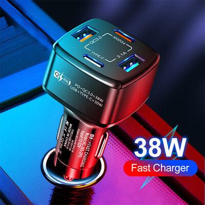 #ad 38W PD USB C USB Fast Car Charger amp; Cable For iPhone 15 14 13 12 11 Pro Max XS $8.99