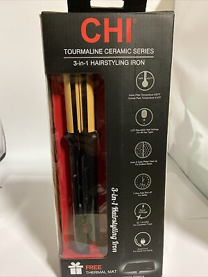#ad CHI Tourmaline Ceramic 3 in 1 Styling Iron 1quot; Thermal Mat $35.00