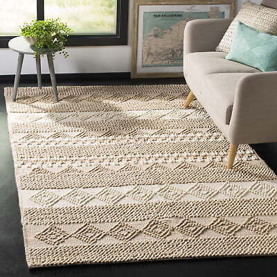 #ad SAFAVIEH Natura Carly Geometric Braided Wool Area Rug Beige Ivory 2#x27; X 3#x27; USA $28.94