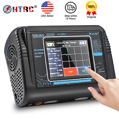 #ad HTRC T240 AC 150W DC240W Touch Screen Lipo Balance Charger RC Battery Discharger $77.99