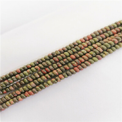 #ad 1 Strand 6x4mm Natural Unakite Jasper Abacus Interval Beads DIY 15.5quot; EE2106 $8.89