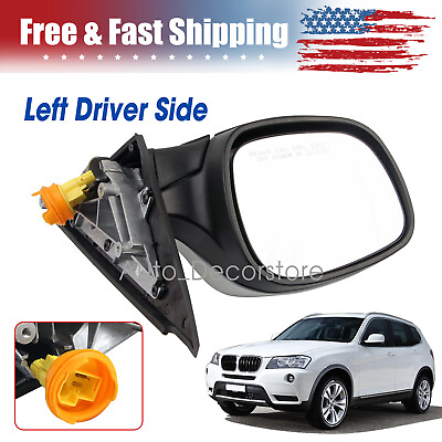 #ad NEW WHITE LEFT DRIVER MIRROR Fits BMW X3 2011 2012 2013 2014 $262.84