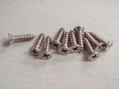 #ad SCREWS FLAT HEAD #14 X 2quot; STAINLESS SELF TAPPING 10 PAC 00756 MARINE HARDWARE $8.31