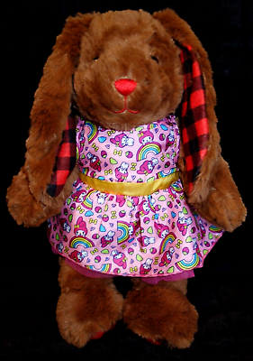 #ad Build A Bear Buffalo Check quot;Pawlettequot; Rabbit Red Check Wearing Sanrio Dress $39.90