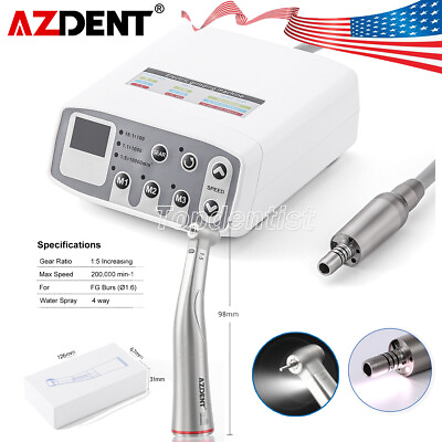 #ad Dental Brushless Electric LED Micro Motor 1:5 Fiber Optic Increase Contra Angle $193.19