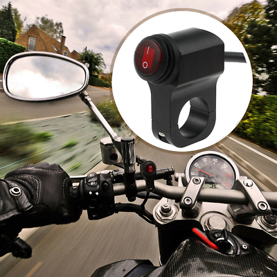 #ad Motorcycle ATV Handlebar Headlight Fog Spot light On Off Switch With Red Light $13.78